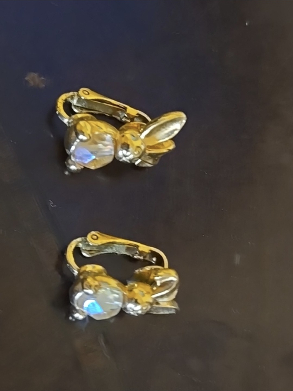 Gold-Tone Crystal Floral Clip-On Earrings
